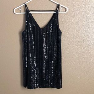 Sequin cami in black by 1. State xs